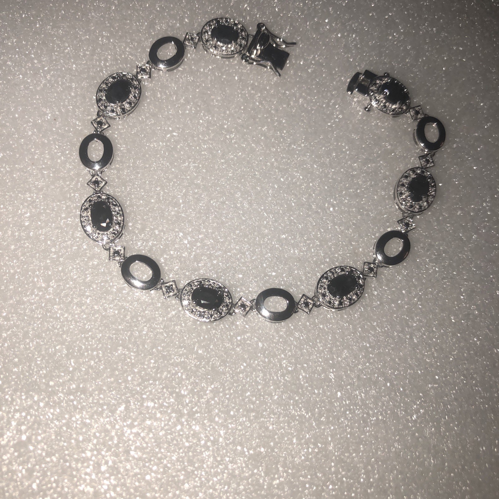 Ross Simons Bracelet Presidium Shows Blue Topas? Looks Black 7 Inches Long