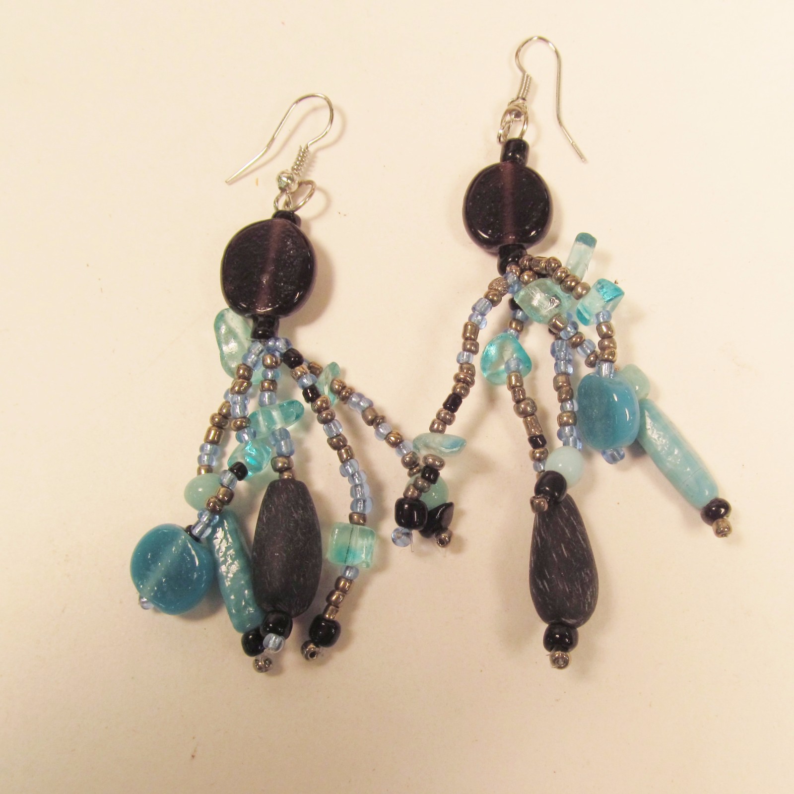 Set of 6 Handmade Beaded BOHO Chandelier Dangle Earrings 6 COLORS Party Mix
