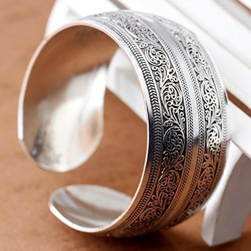 Luhaomisky 1Pc Silver Tibeten Carved Spiral Flower Small,