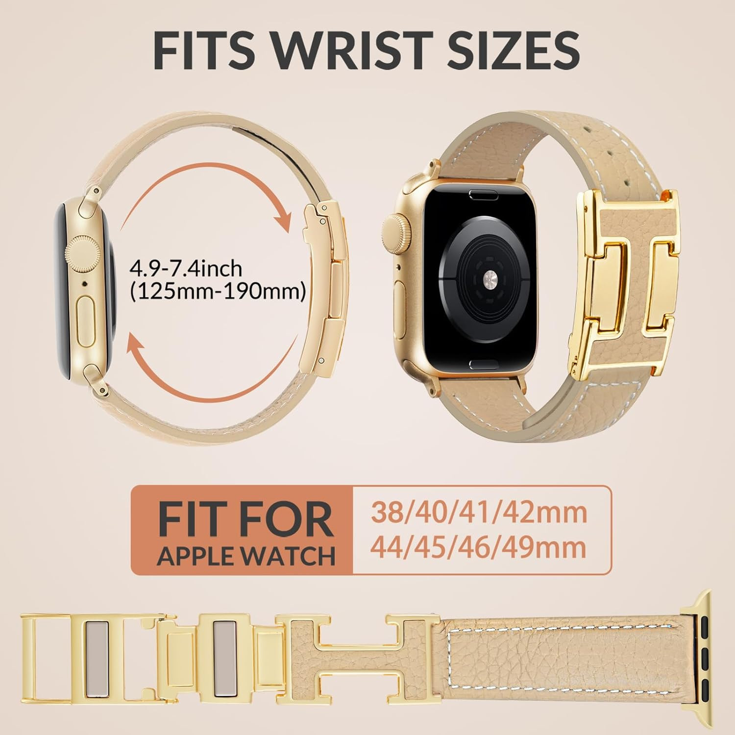 Leather Magnetic Band Compatible with Apple Watch Bands 38Mm 40Mm 41Mm 42Mm 44Mm