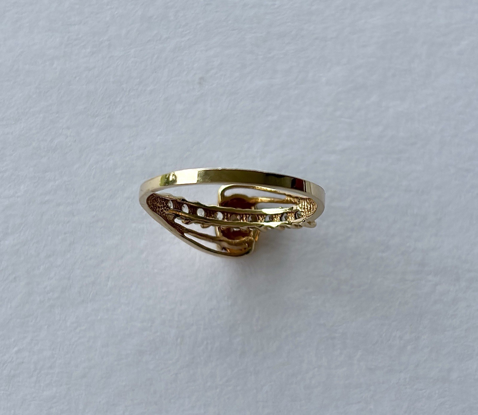 Beautiful Citrine & Diamond Ring in 10k Solid Gold, Size 9.5, Signed ISG