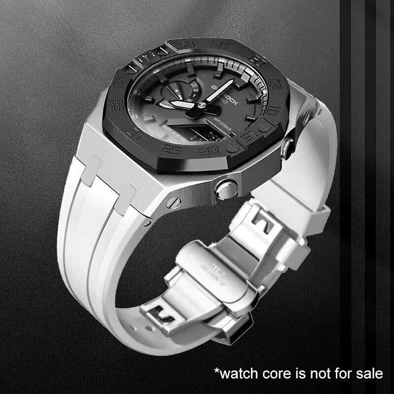Steel Dial Bezel Mod Kit Case Band for G-Shock GA-2100 GA2110 Metal Rubber Strap