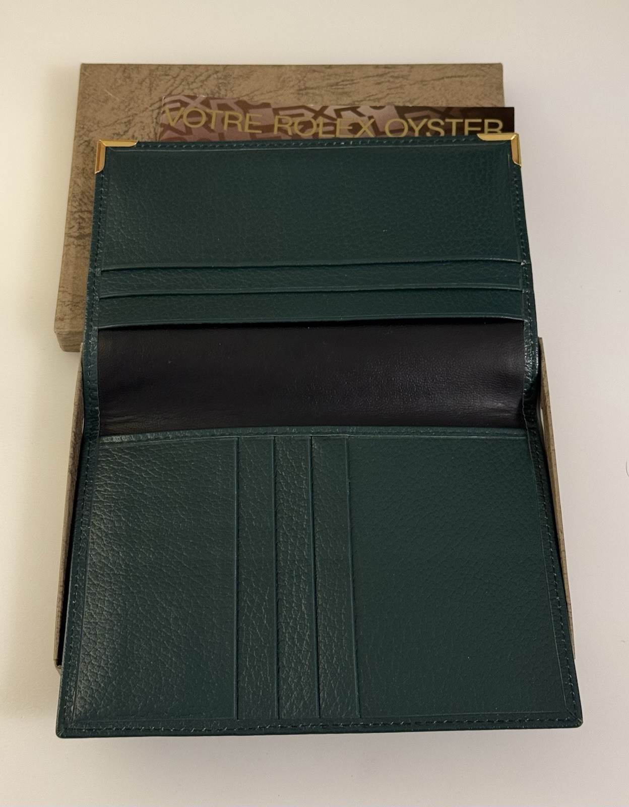 Vintage Rolex Green Document Wallet Papers Holder With Oyster Booklet