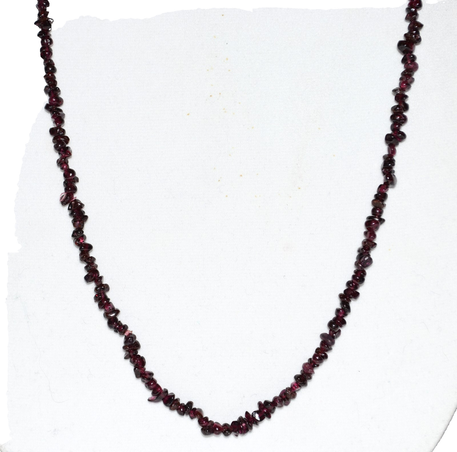 Vintage Garnet 2-3mm Irregular Shaped Various Size Stones 36″ Necklace