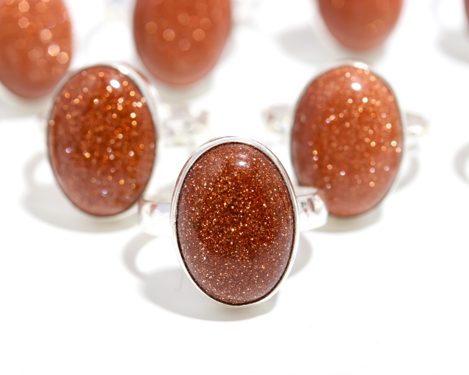 Red Goldstone Gemstone Wholesale Rings Lot 925 Sterling Silver Hadnmade Jewelry