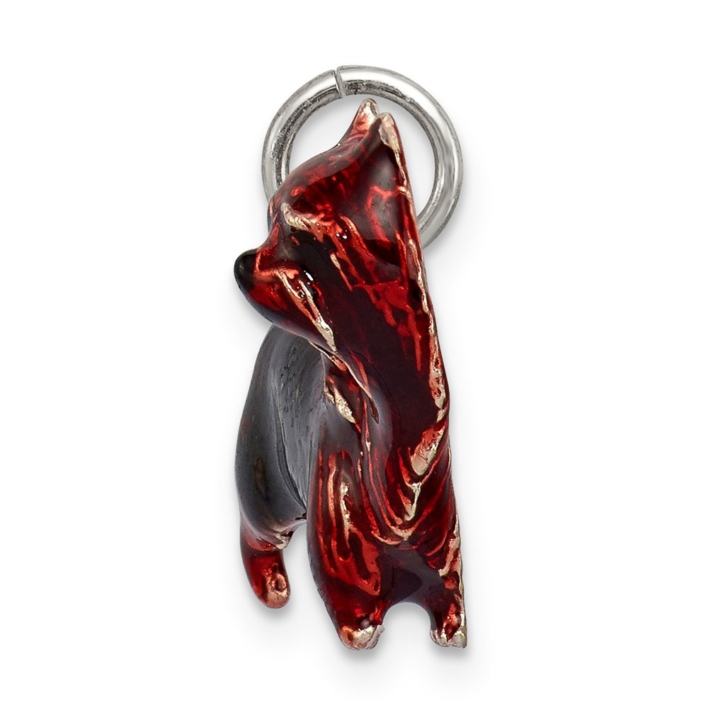 Sterling Silver Enameled Brown & Sable Cairn Terrier Charm Pendant for Mom