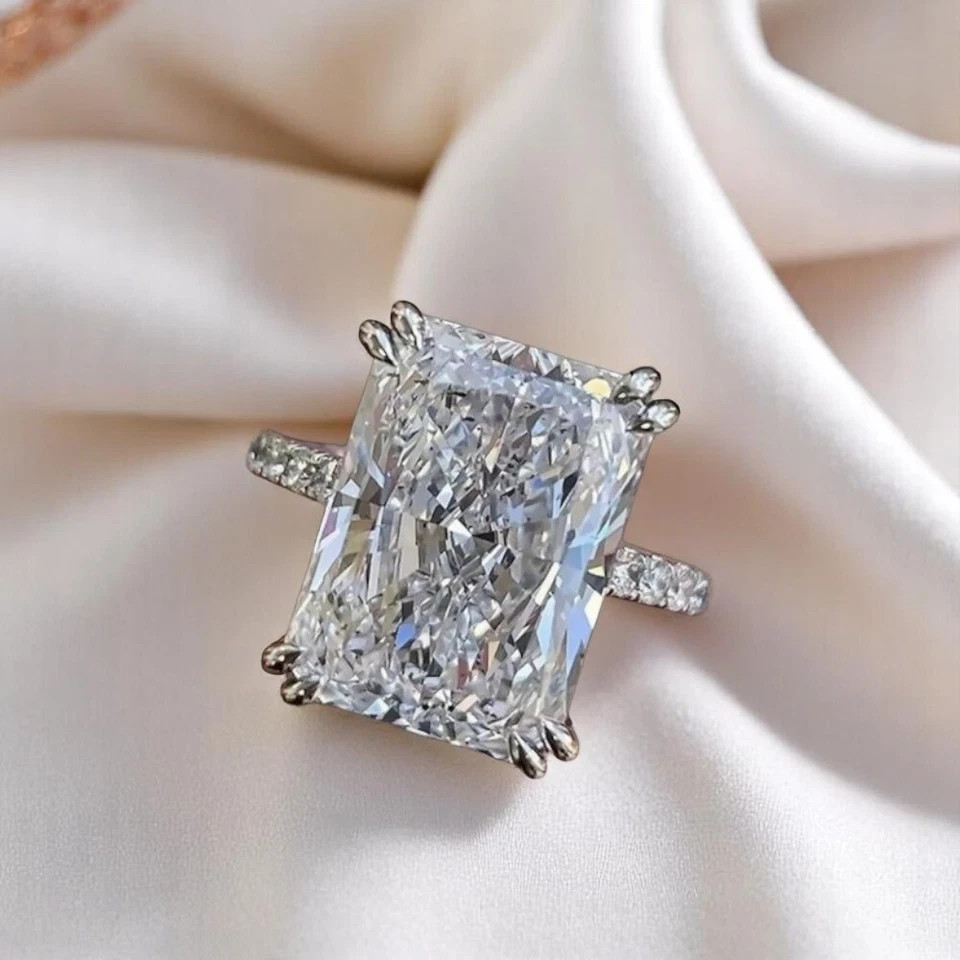 2Ct Radiant Cut Lab Created Diamond Women’s Wedding Ring 14K White Gold Plated
