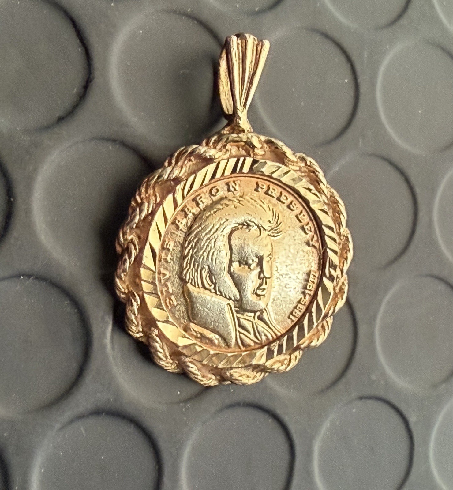 Vintage Elvis Presley Solid 14kt Gold TCB Pendant- 4.0 grams- Hallmarked