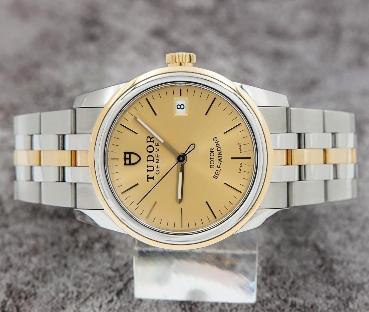 Tudor Glamour Date Ref. 55003 Champagne Dial Gold and Stainless 36mm Mens Watch
