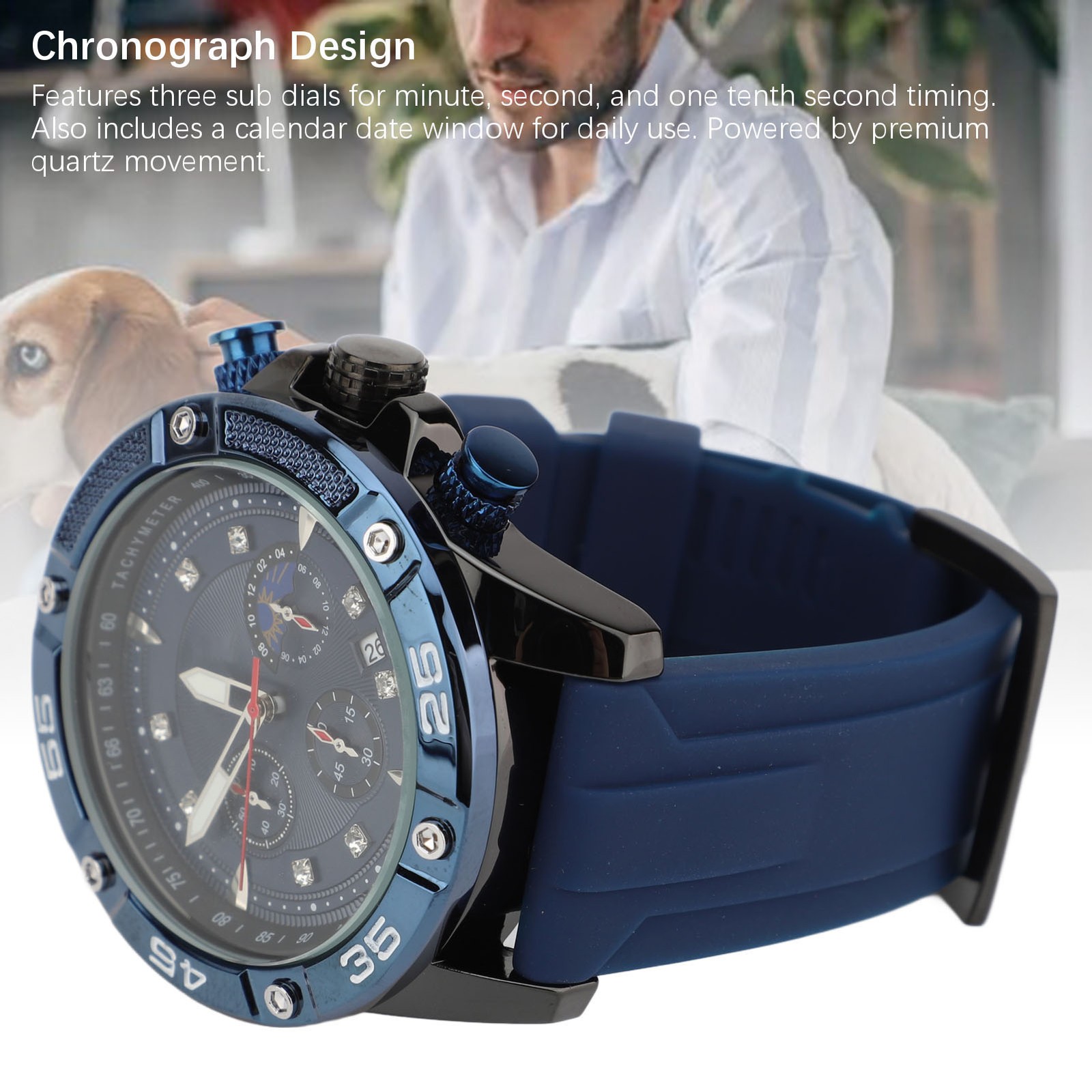 Casual Men Wristwatch Date Multifunctional Quartz Watch For Casual