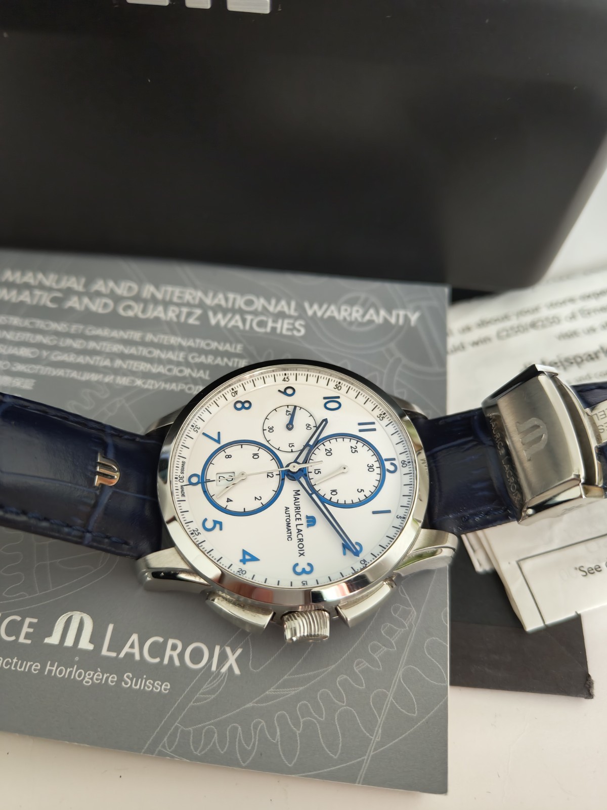 RRP £3,000 Maurice Lacroix Pontos Chrono Date Automatic Watch PT6388-SS001-120-4
