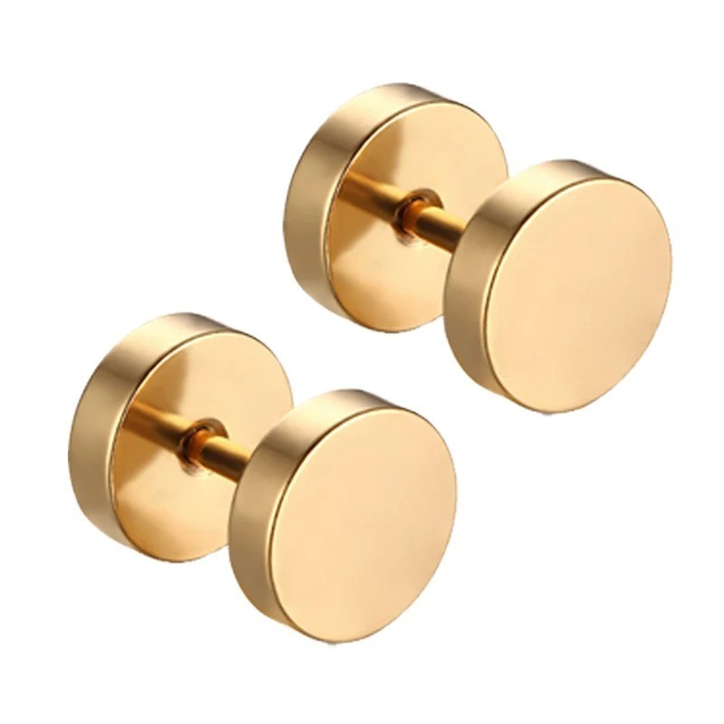 Flat Back Surgical Stainless Steel Stud Earrings for Women Men Piercing Jewelry