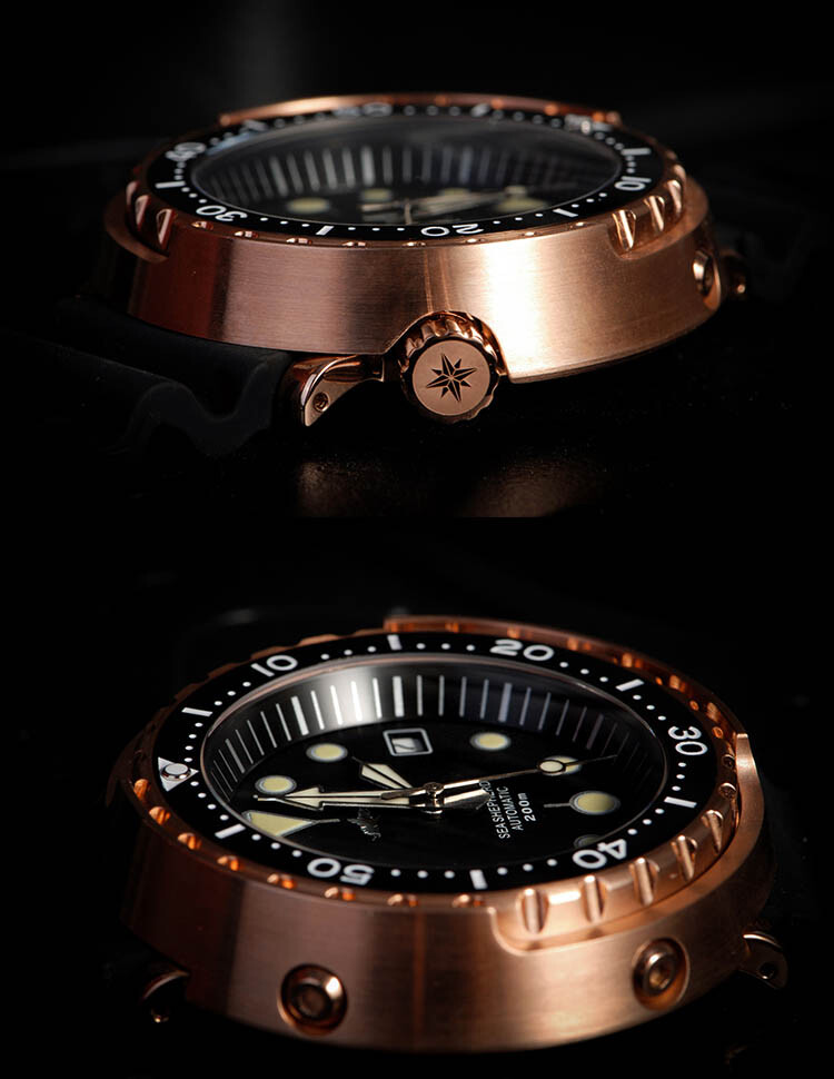 Heimdallr Sea Sheperd Rose Gold PVD Tuna NH35 Diver 200M Automatic Watch 47mm C3