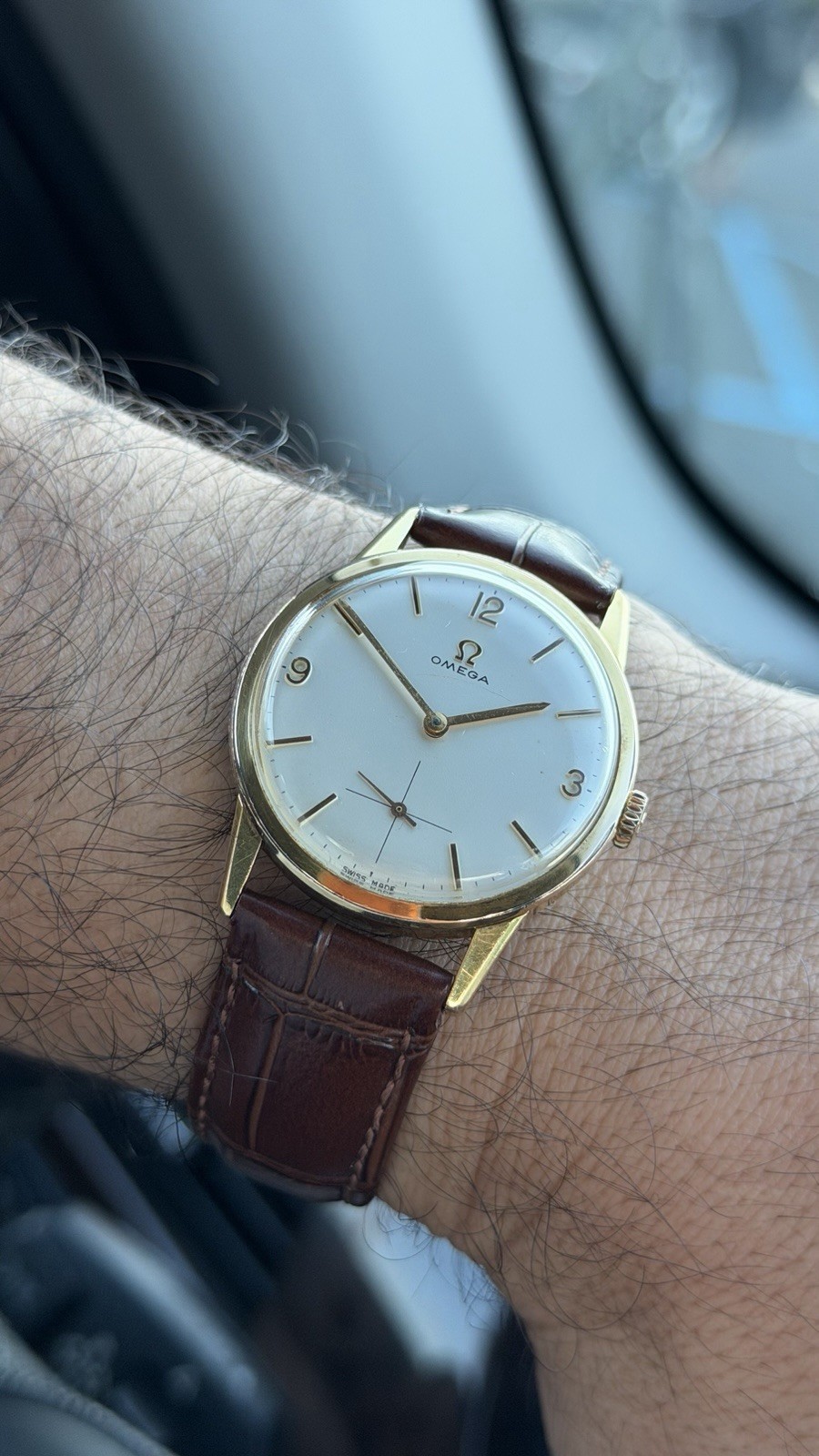 OMEGA 121.001 Vintage Swiss Made Manual Wind Gold Plated 36mm Small Sec