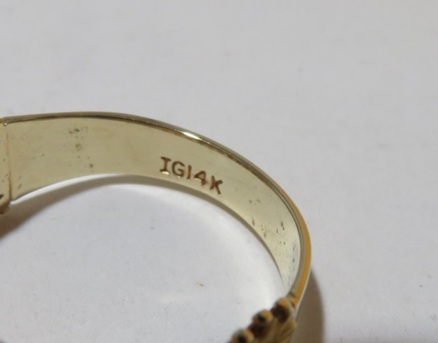 14K YG LADIES BOLA LINK RING SZ 9.5 10.70 MM WIDE 4.40 grams (AI-2921)