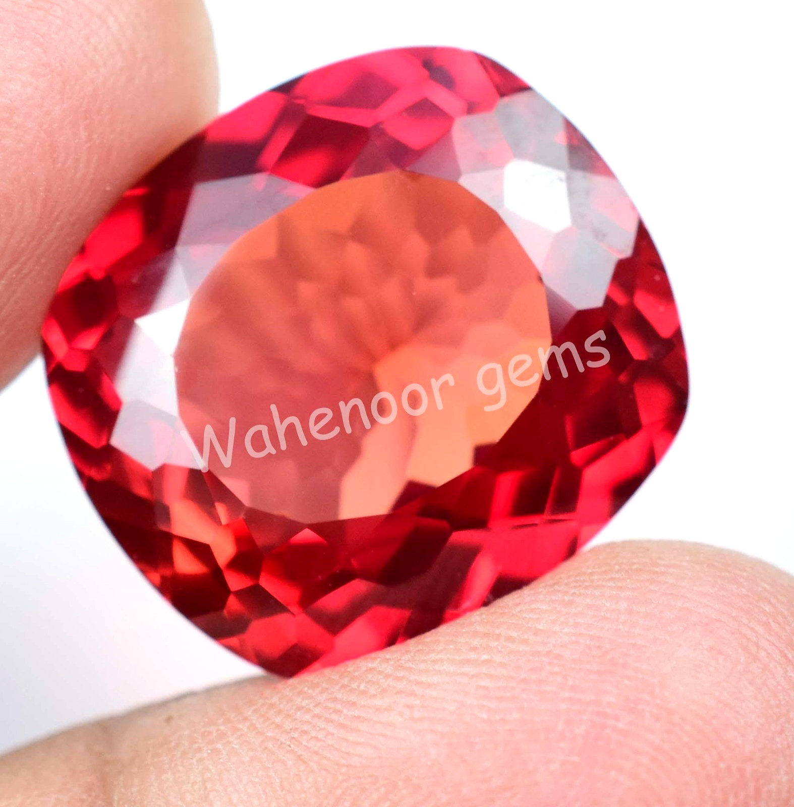 Natural Sapphire 40.55 Ct Red Orange Certified Cushion Stunning Loose Gemstone