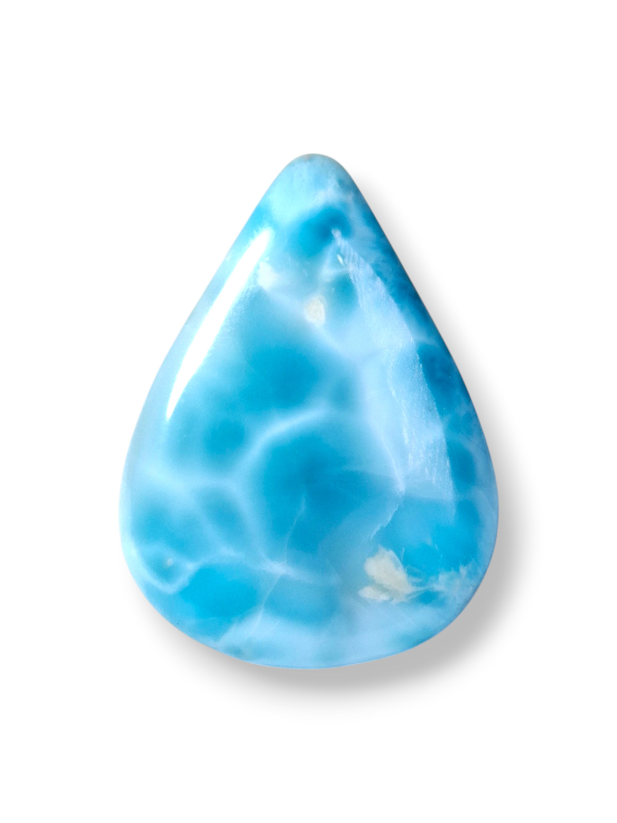 Natural Larimar Loose Cabochon Freeform 132 Carats Dominican Blue Gemstone Cab