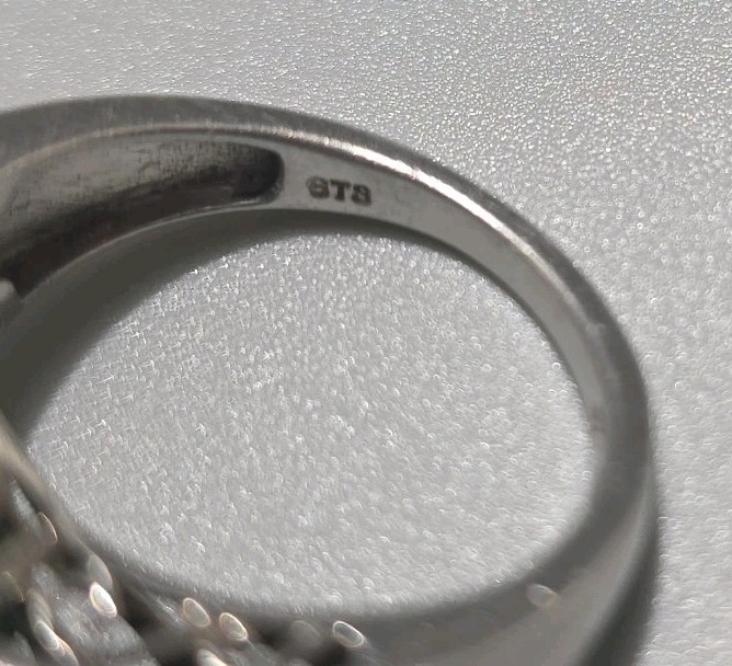 Vintage 925 Sterling Silver Statement Ring w/ Large Blue Topaz Sz 9 Cocktail