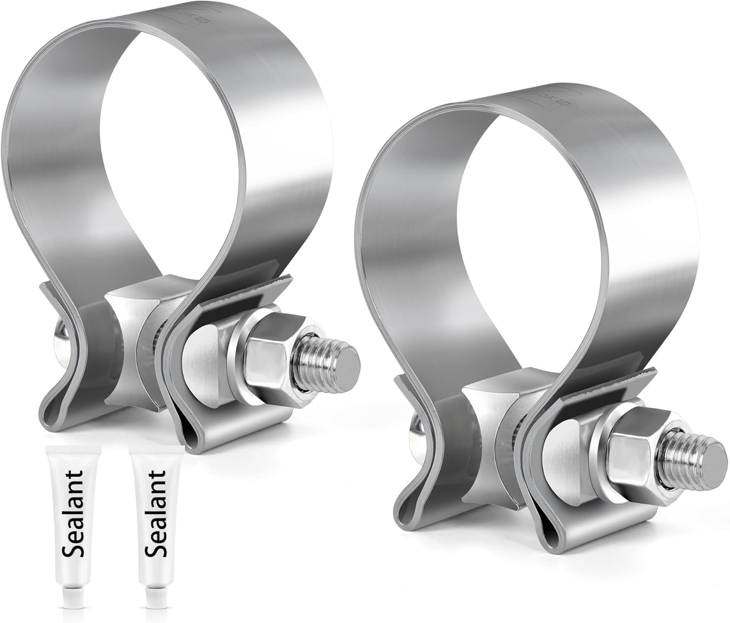67mm 2.65 inch 2 5/8 Exhaust Clamp Butt Joint 304 Stainless Steel Band for Pipes