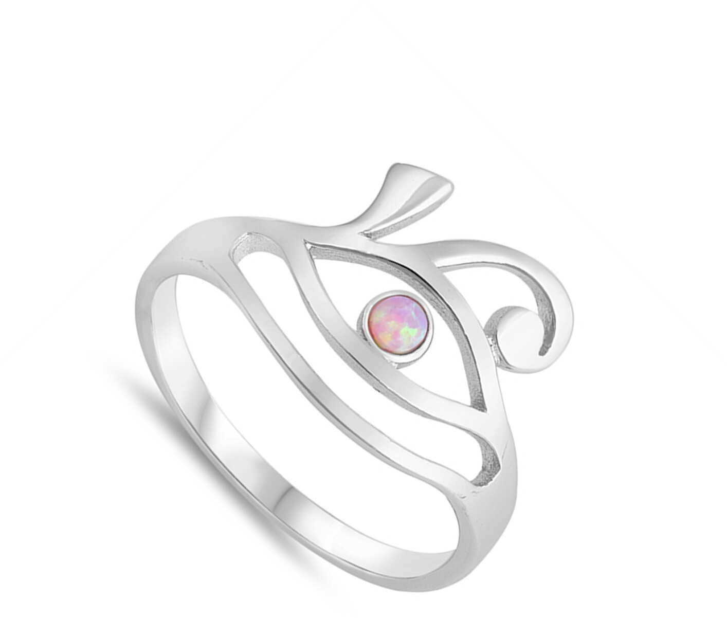 Pink Lab Opal Cute Midi Knuckle Girl Ring .925 Sterling Silver Band Sizes 5-10