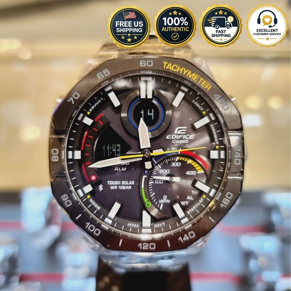 Casio Edifice ECB-950MP-1ADF Tough Solar Leather Watch | Free US Shipping