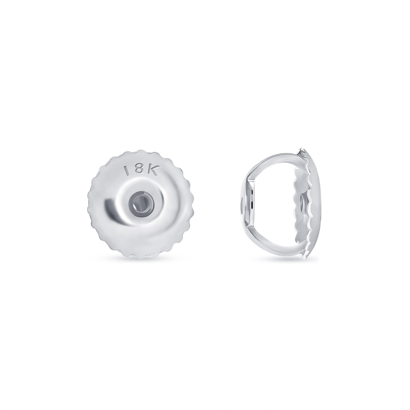 4 Ct Round Real 18K White Gold Simulated Diamond Earrings Studs Basket ScrewBack
