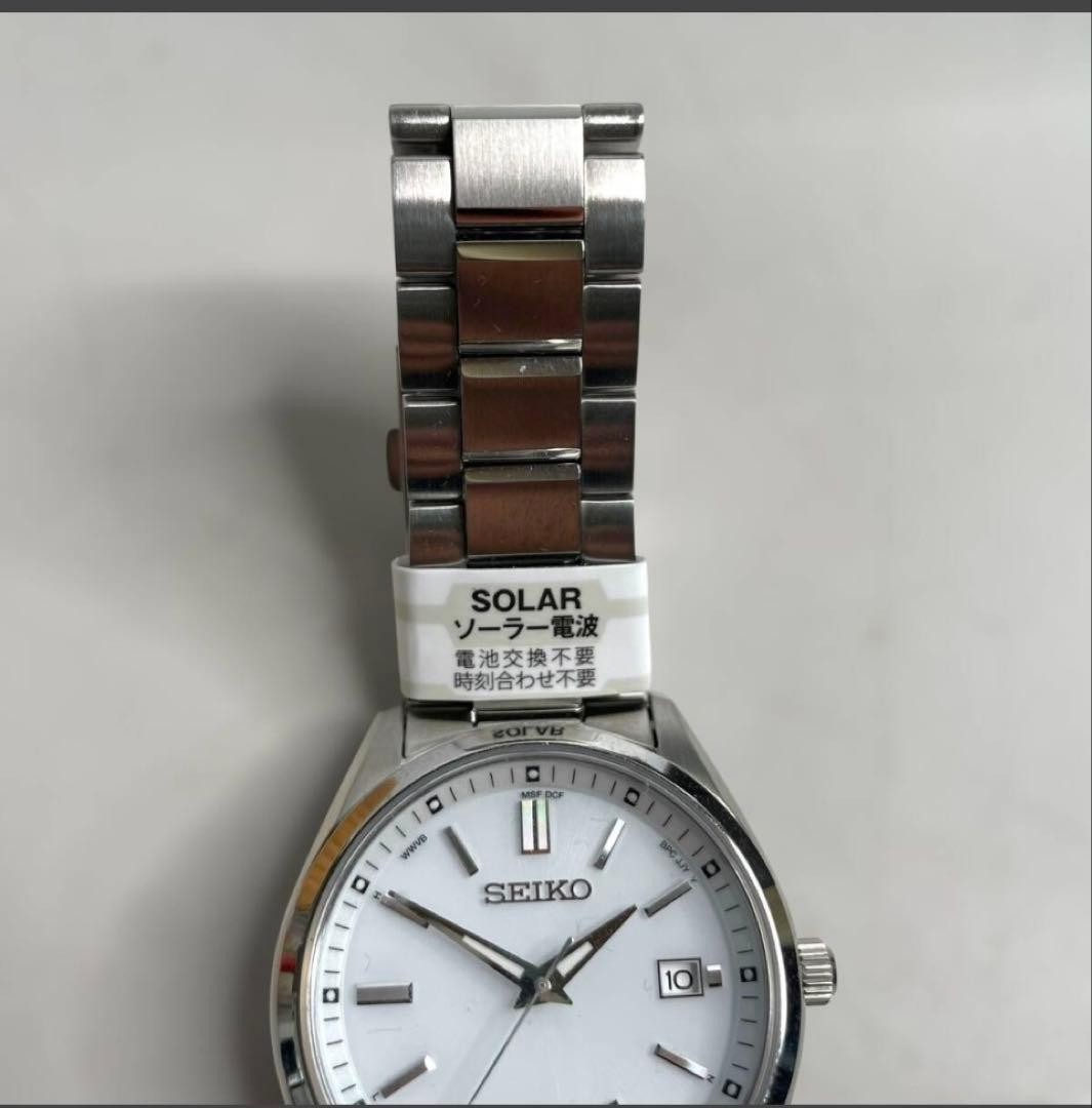 Seiko Radio Wave Solar Watch 7B72-0AC0 White Unused From Japan