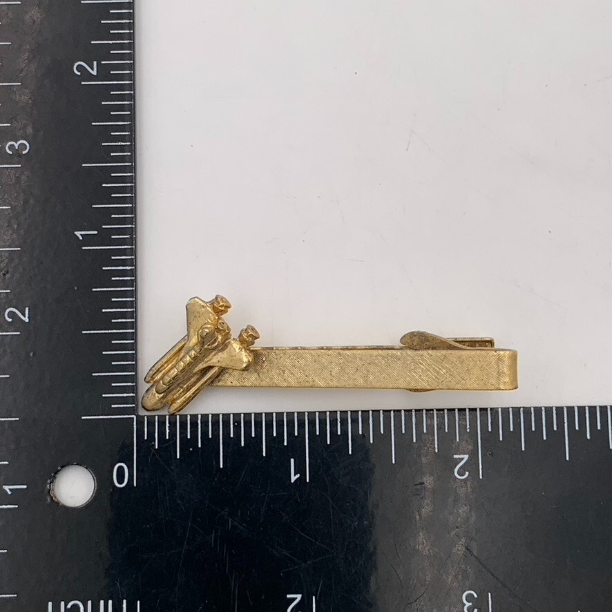 NASA Space Shuttle Rocket Launch Challenger Tie Bar 2″ Gold Tone Strong Clip
