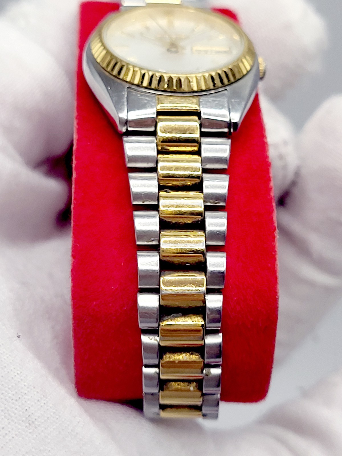 24mm [WORKS] 1995 Seiko Women’s Silver & Gold Tone Ladies Watch Day Date