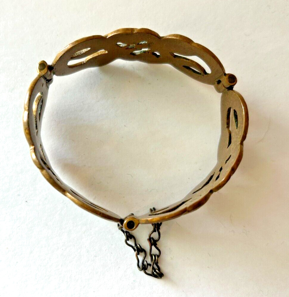 1970s Bronze Hinged Bangle Bracelet from Finland Repro of Mythological Iku-Turso