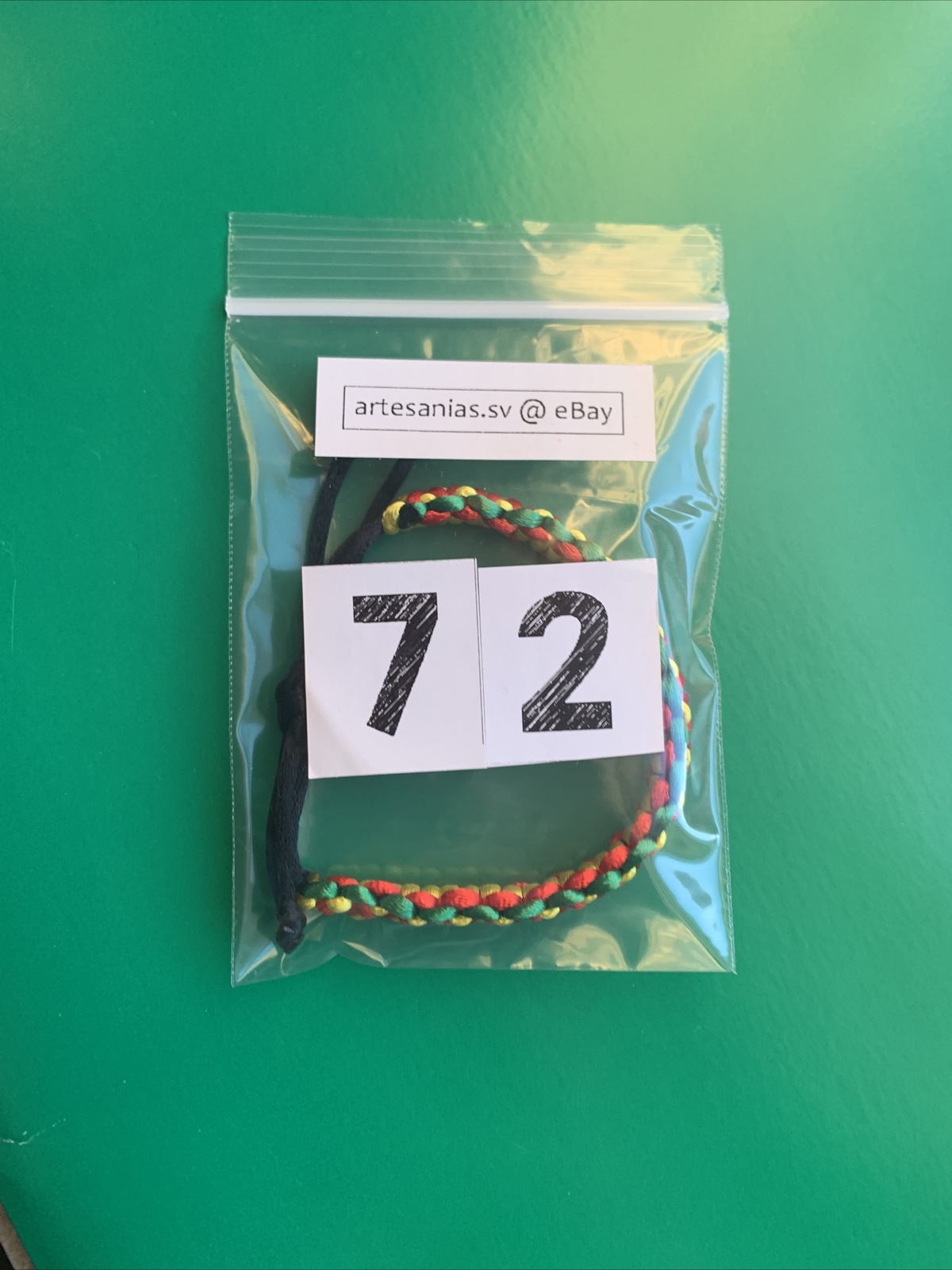 GUYANA Bracelet RED BLACK YELLOW GREEN Satin Rattail Cord Shamballa Nylon