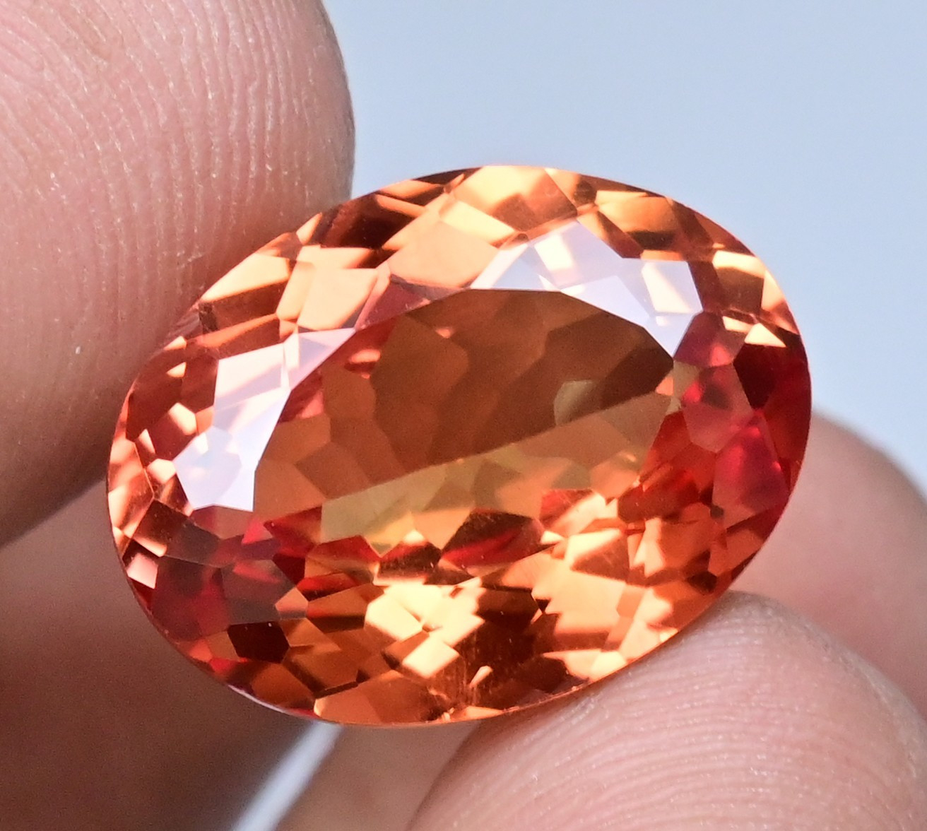Flawless Natural Imperial Topaz 19.80 Ct Oval Untreated Certified Gemstone