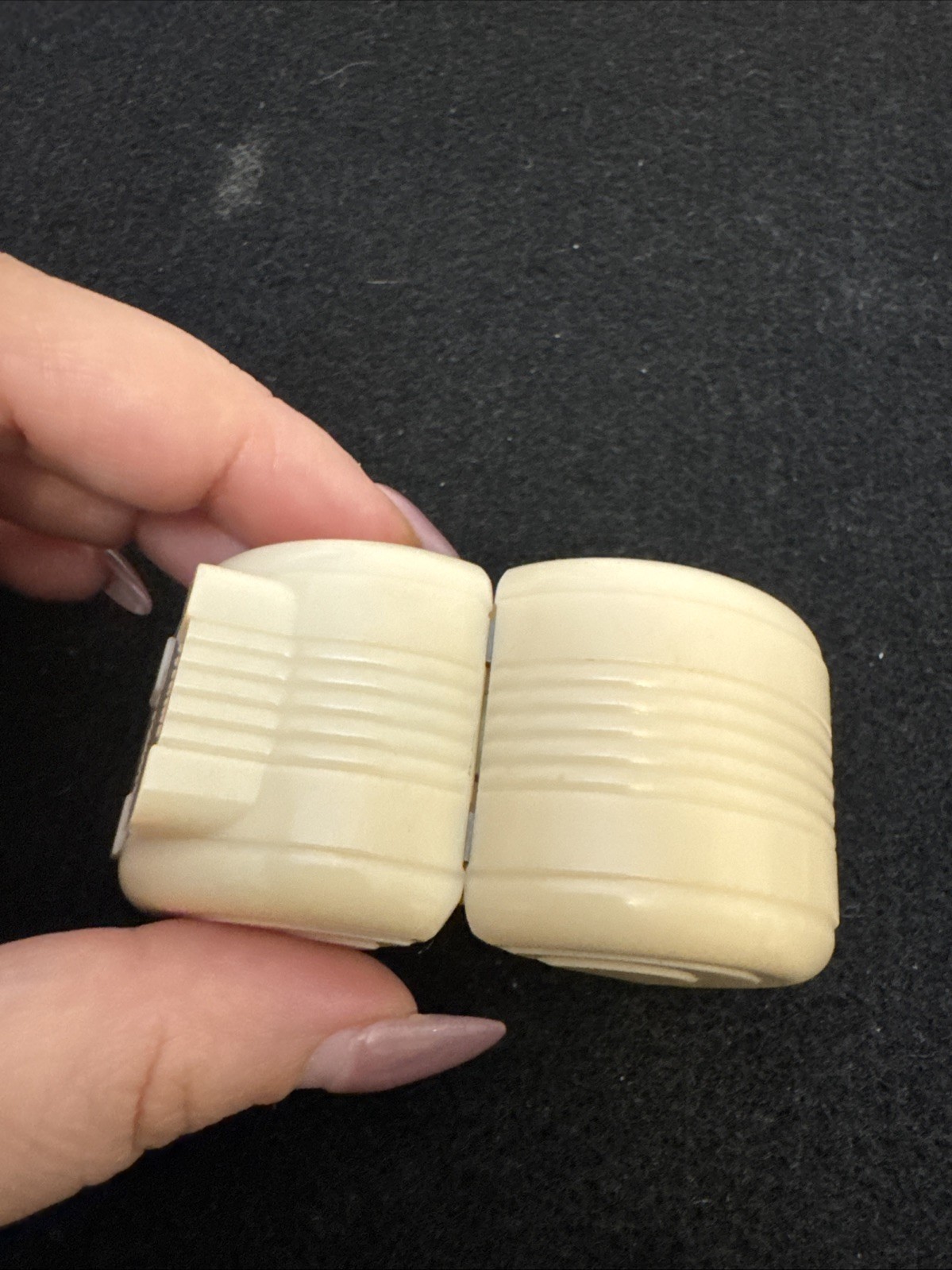 Buffalo JC Art Deco Celluloid Antique Ring Box Faux Ivory EUC