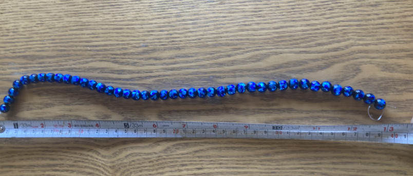 Japan Okinawa Firefly glass blue series beads 12mm length 40cm ‎hotaru-glass-b