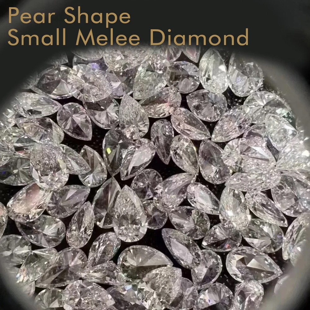 0.03CT-0.3CT DEF Colored Pear VS VVS HPHT Lab Grown Diamonds Loose Diamond Stone