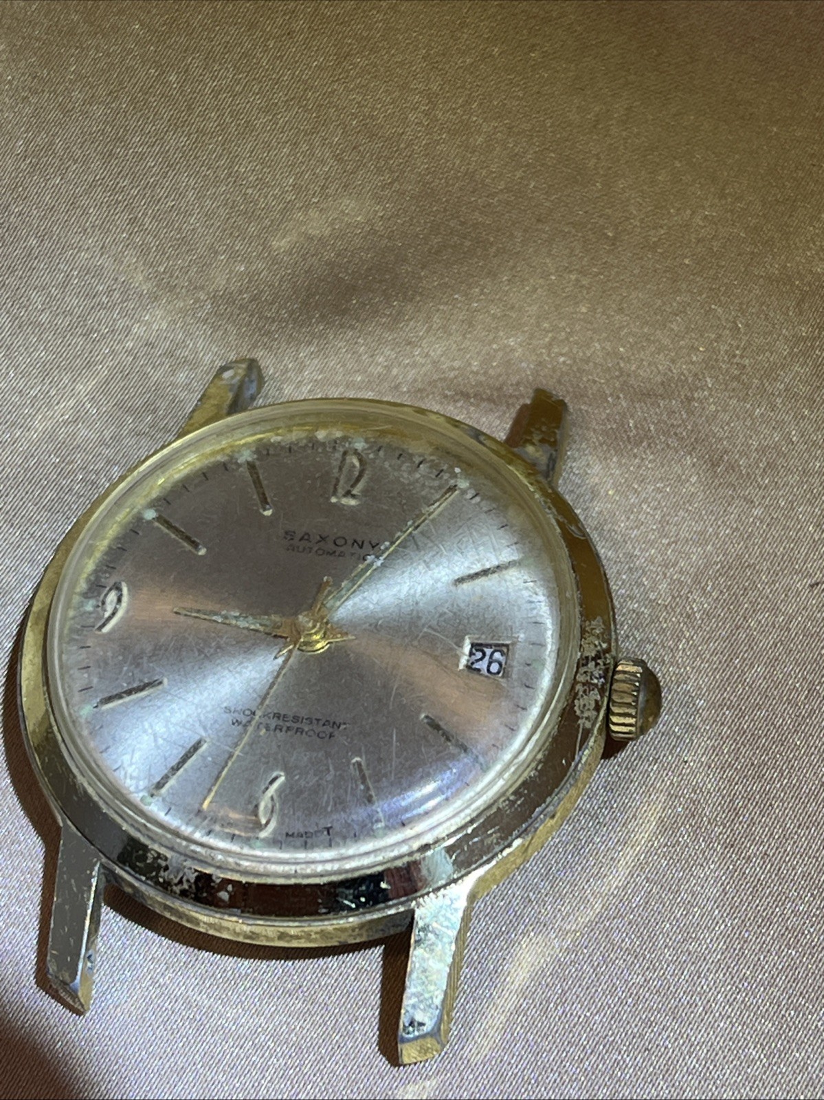 1960s Saxony Watch Co. Automatic Watch – One Jewel – For Parts Not Working