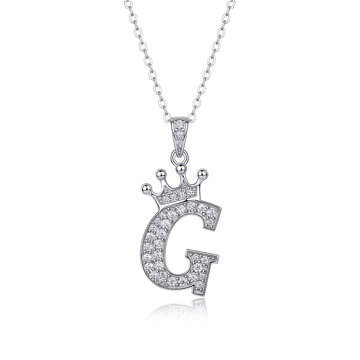 D Color Moissanite 26 Letter Pendant Necklace 925 Sterling Silver Pass Tester