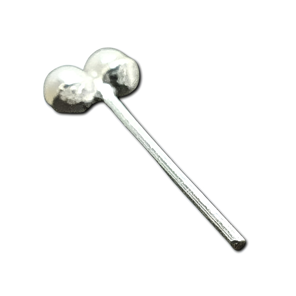Pearl Nose Stud Double Cultured Twin Pearl Stud 22g (0.6mm) 925 Sterling Silver