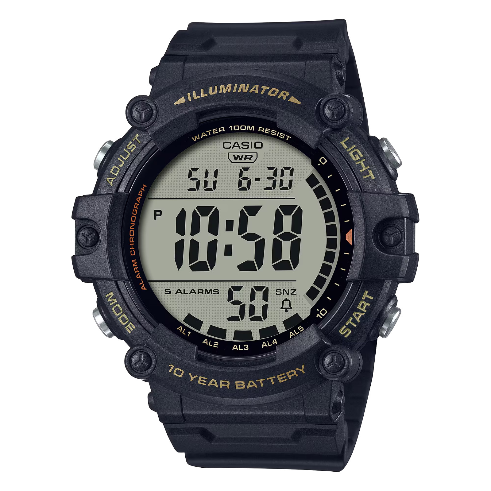 Casio – Illuminator, Black Resin Men’s Quartz Watch – AE1500WHX-1AV