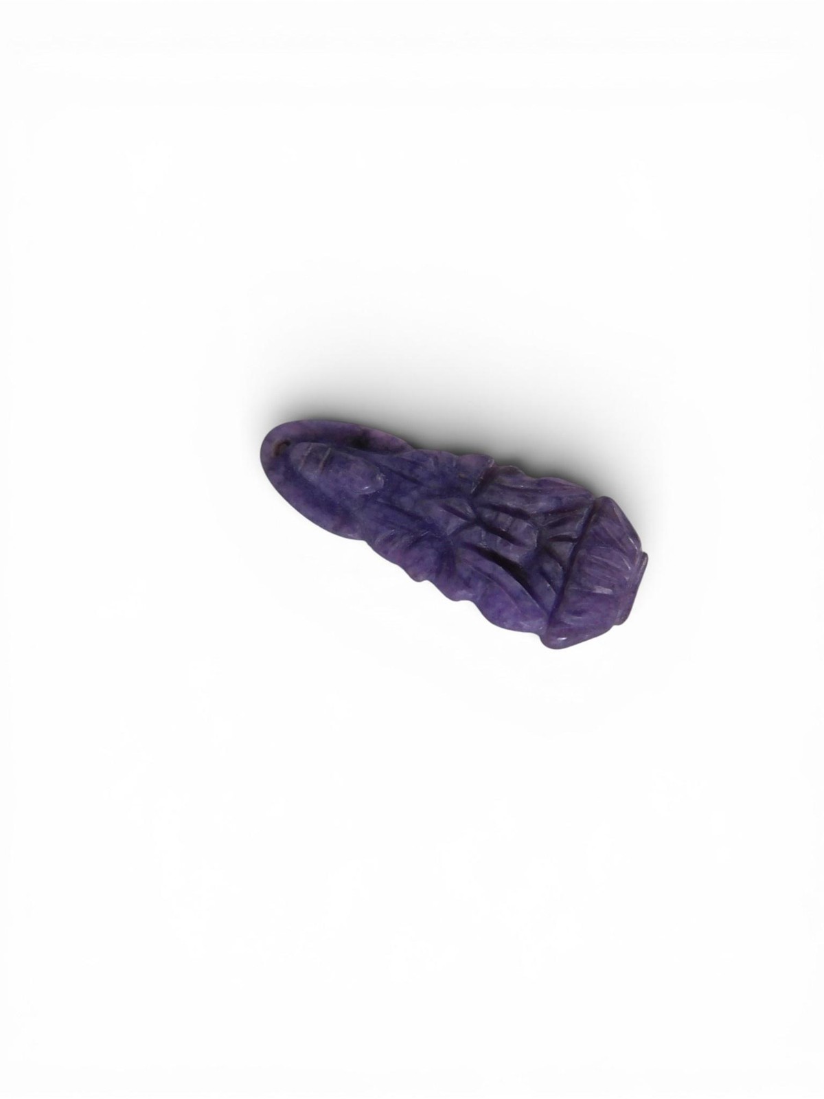 Purple Stone Carved Bead 12mm Irregular Hole 1mm Pendant Jewelry Making 1pc