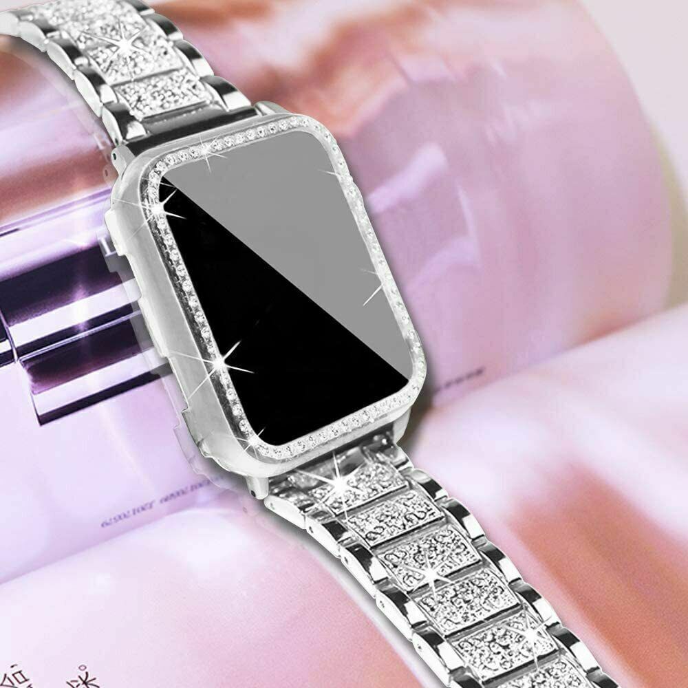 Bling iWatch Band Strap Diamond Case For Apple Watch Series 9 8 7 6 5 4 3 2 49mm