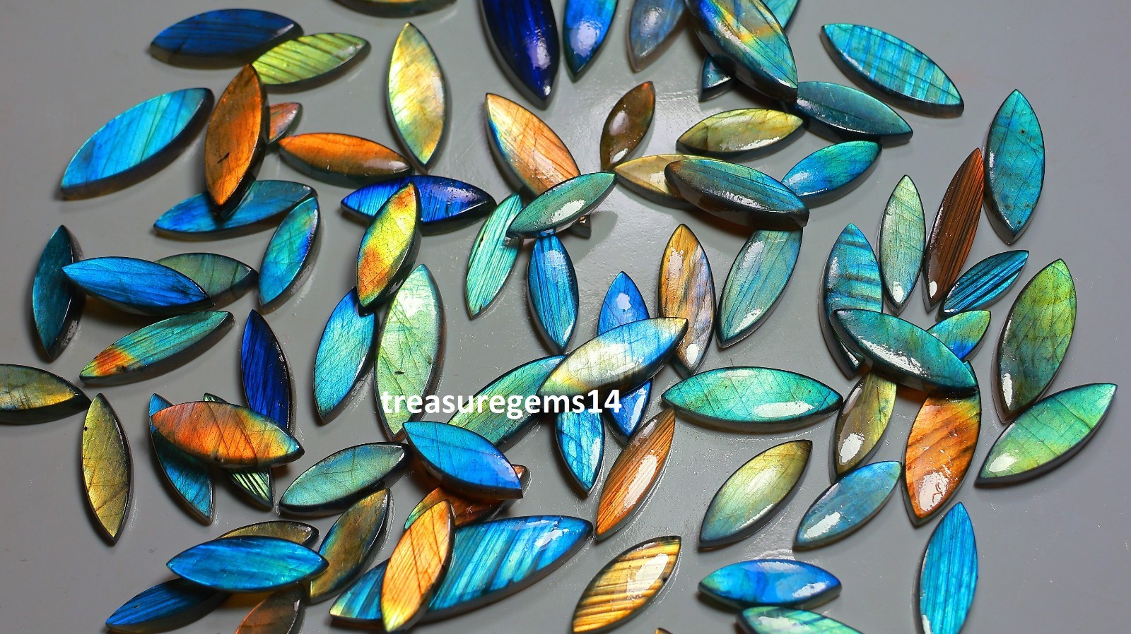250 Crt WHOLESALE LOT NATURAL MULTI FIRE LABRADORITE MARQUISE CABOCHON GEMSTONE