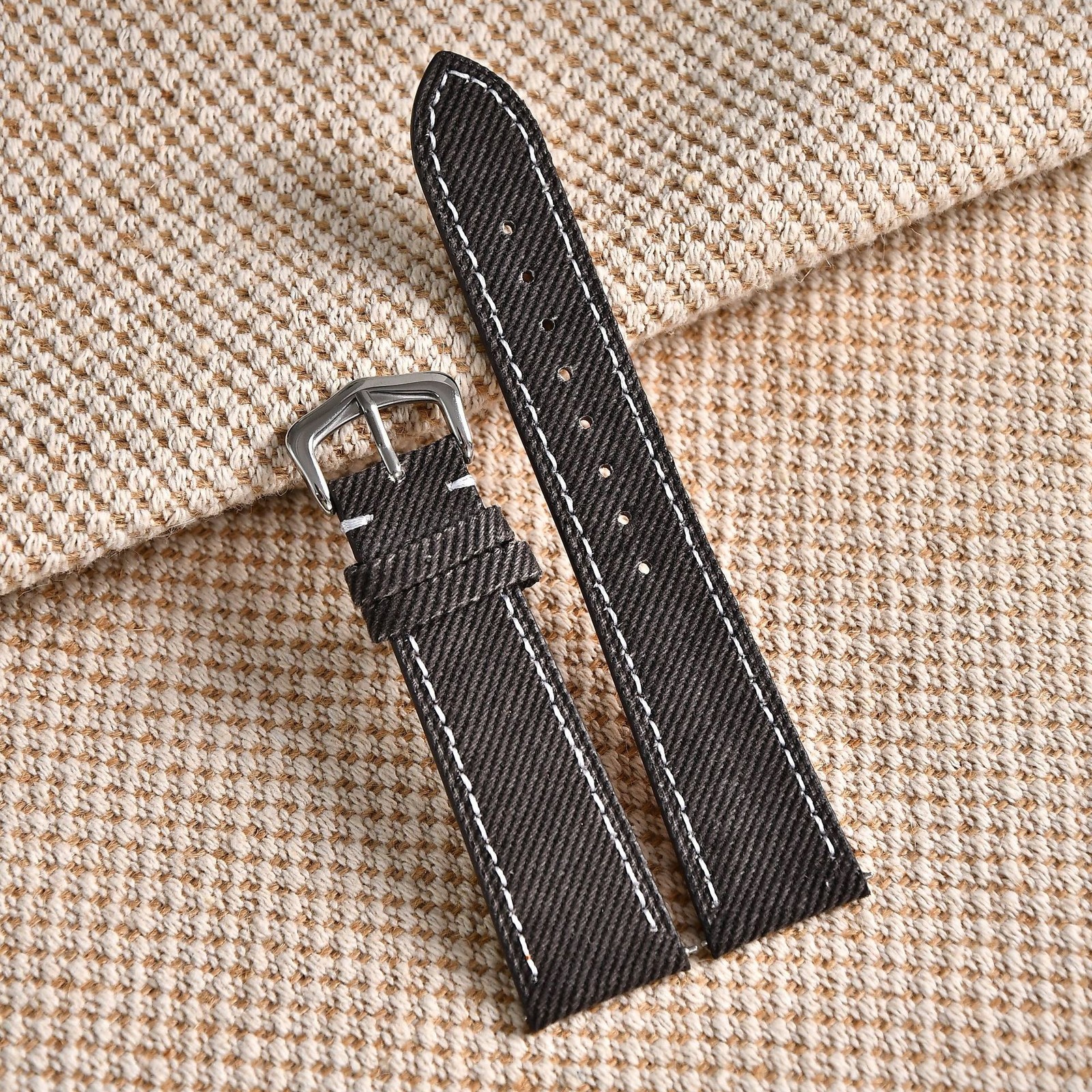 Quality Nylon Canvas Genuine Watch Straps Mens Pin Buckle Wristband 18 20 22mm
