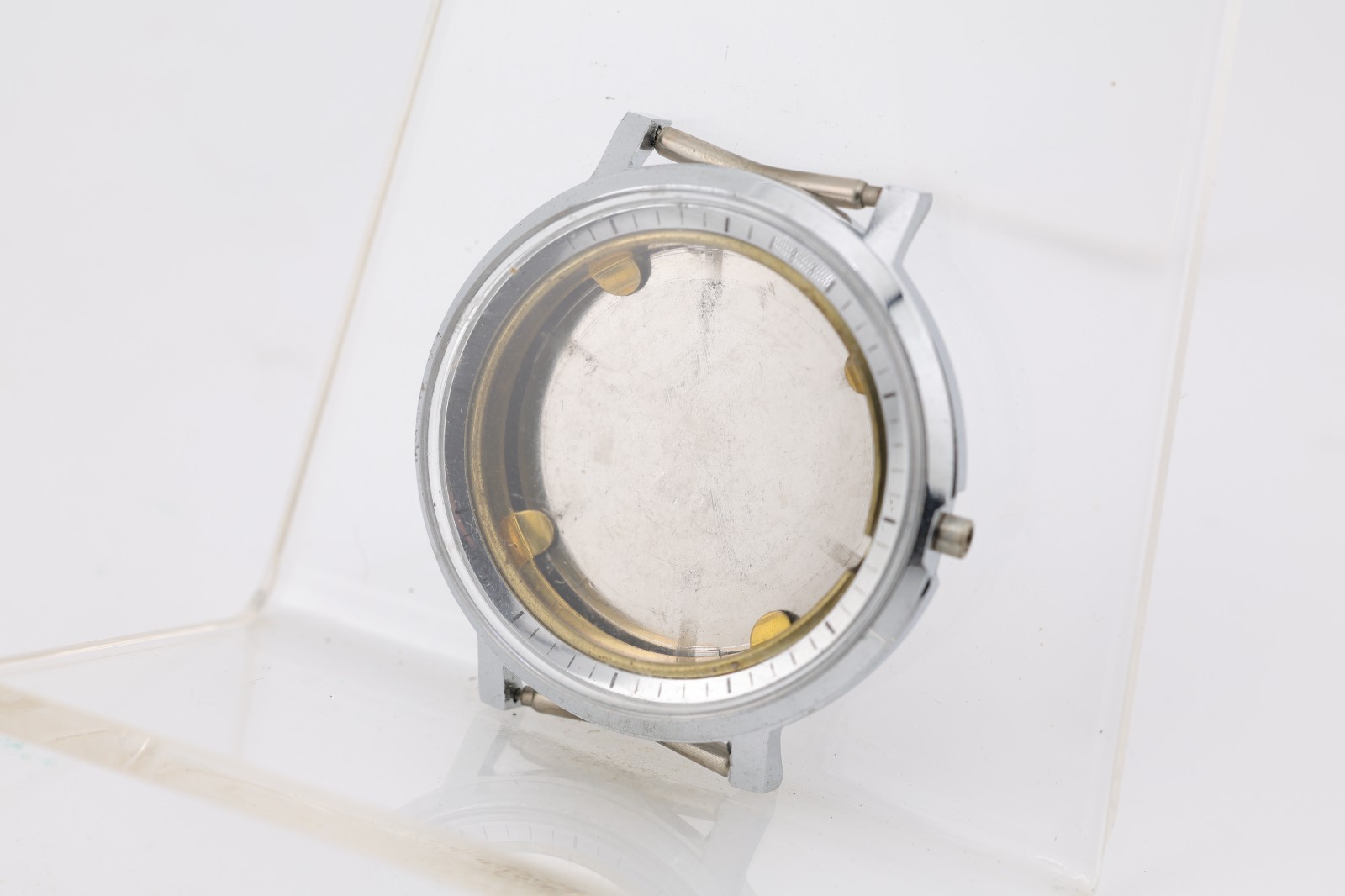 NOS VTG SWISS MADE WRIST WATCH CASE, 35.4mm, 15mm LUG, 25.5mm MOVEMENT SEAT (EU)