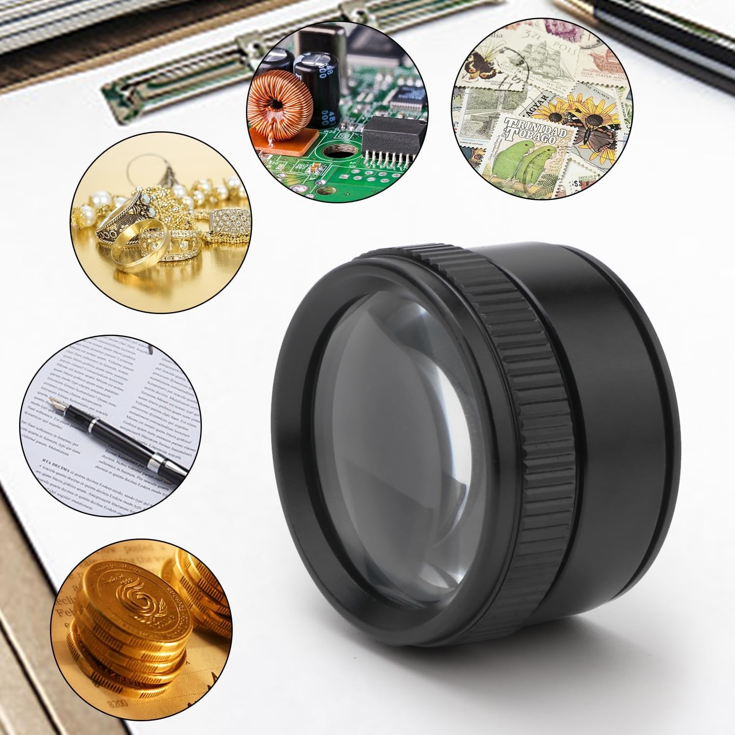 40X Jewelers Loupe Magnifier Light Jewelry Eye Loop Pocket Magnifying Glass Coin
