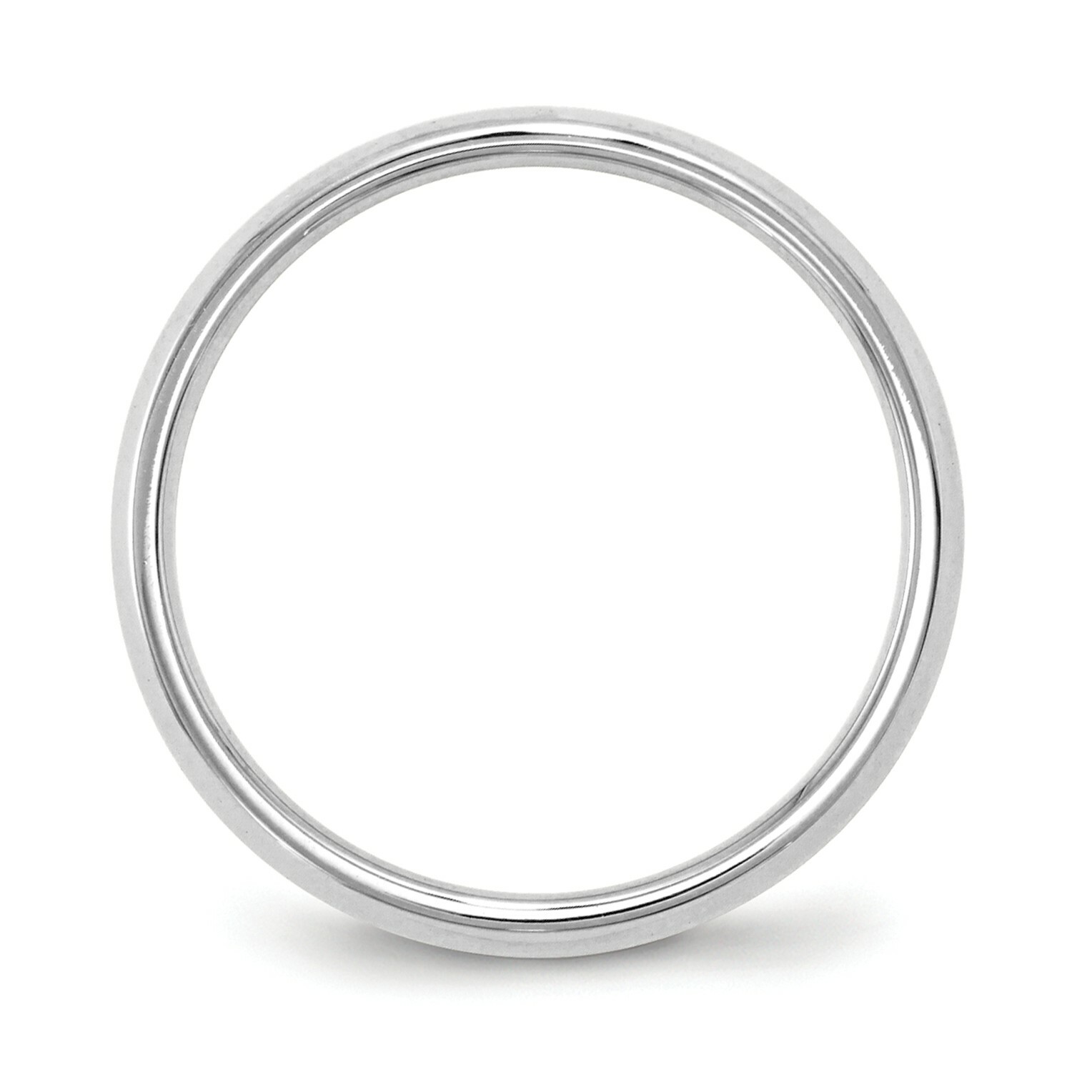 14k White Gold Unisex Comfort Fit 2.5mm Knife Edge Wedding Band Sizes 4 to 14