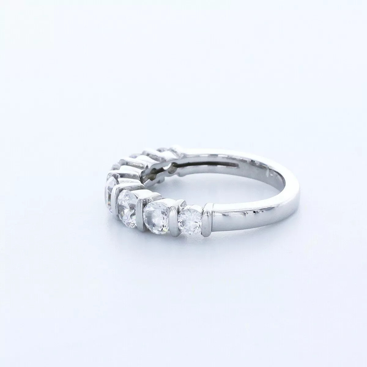 Classic Wedding Band Vintage Solid 14K Gold 1 Carat Round Natural Diamond F VS2