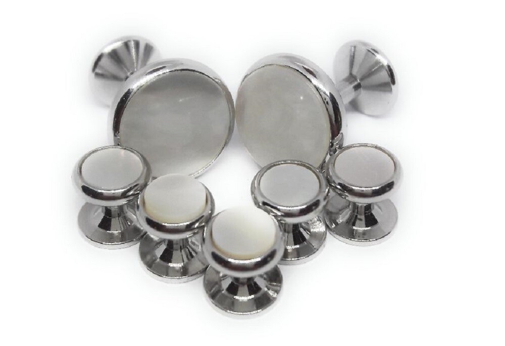 GENUINE MOTHER OF PEARL CUFFLINKS AND TUXEDO STUDS MANUFACTURERS DIRECT PRICING