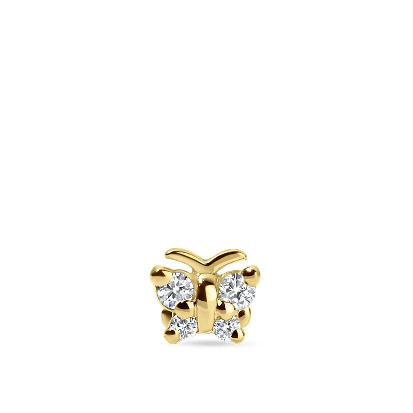 Moissanite Butterfly Helix Cartilage Stud 925 Sterling Silver