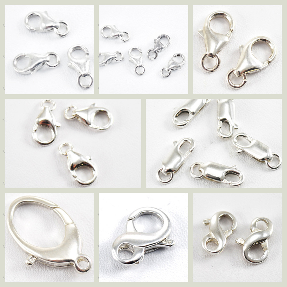 .925 Sterling Silver Lobster Claw Clasp 5mm 6mm 7mm 8mm 9mm Made in USA Findings